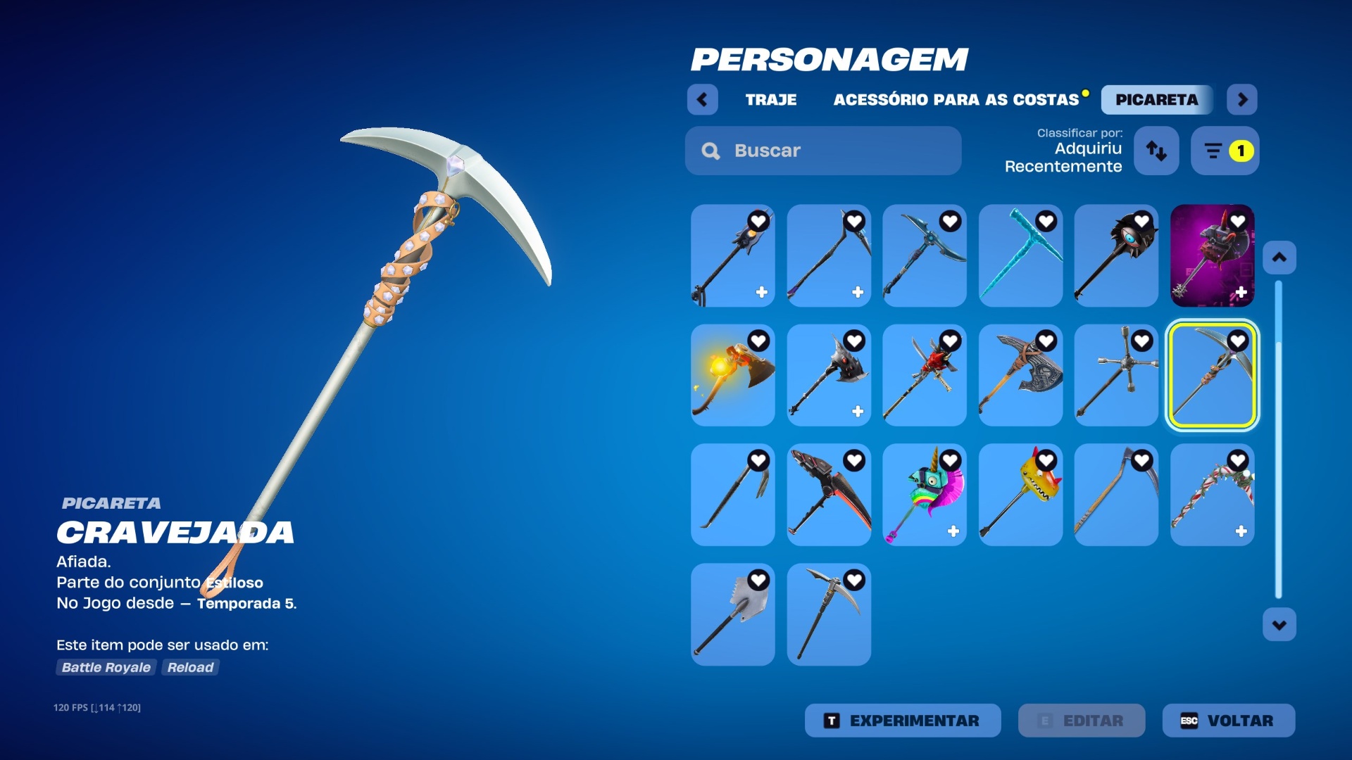 143 SKINS + 43 DE LOJA + 119 PICARETAS + NFA + INATIVA DESDE 18/07/2026