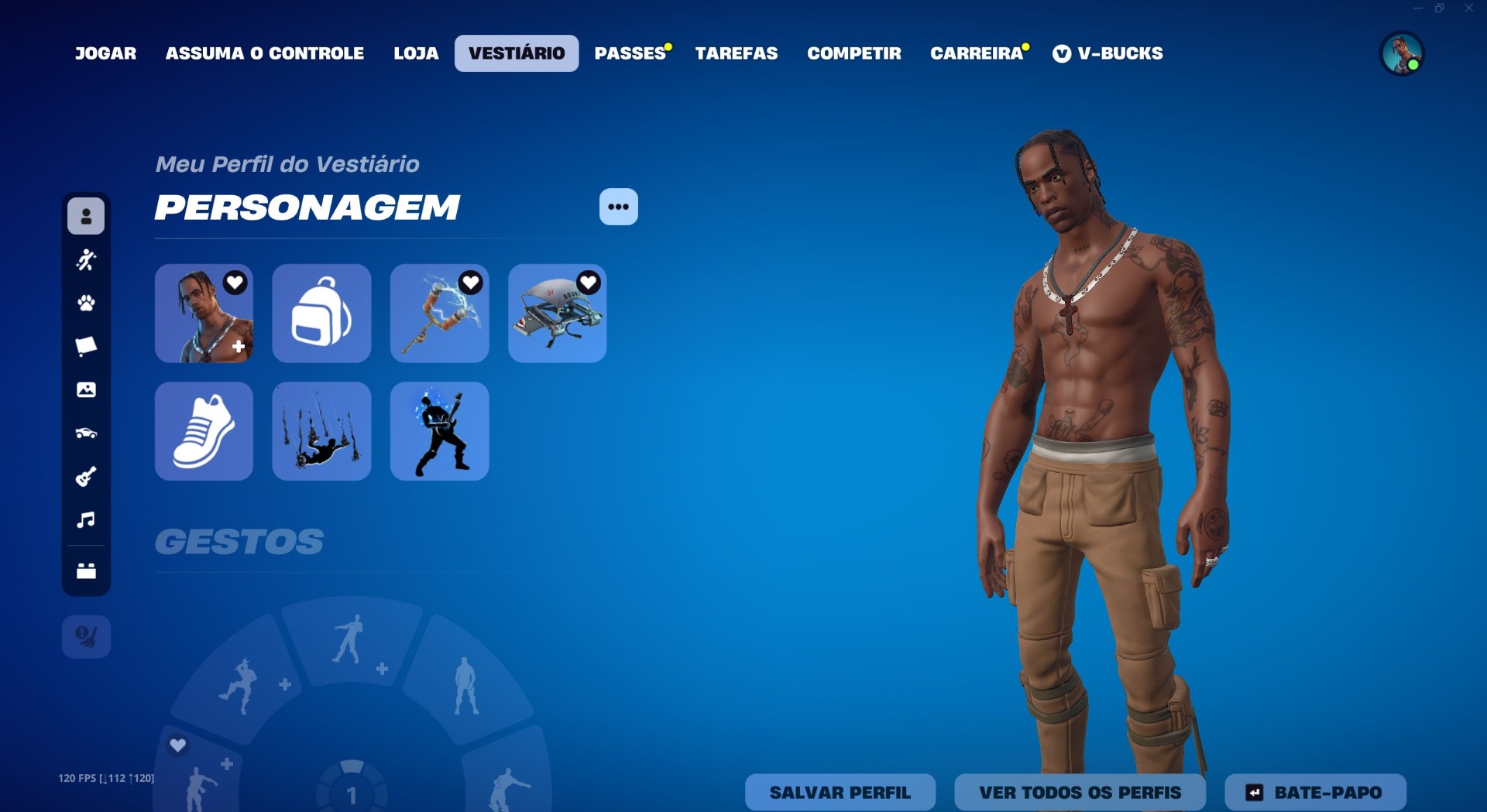 146 SKINS + 34 DE LOJA + TRAVIS SCOTT + SEASON 3 FULL + GLOW + 157 PICARETAS + NFA + INATIVA DESDE 07.08.26 (47 days ago)