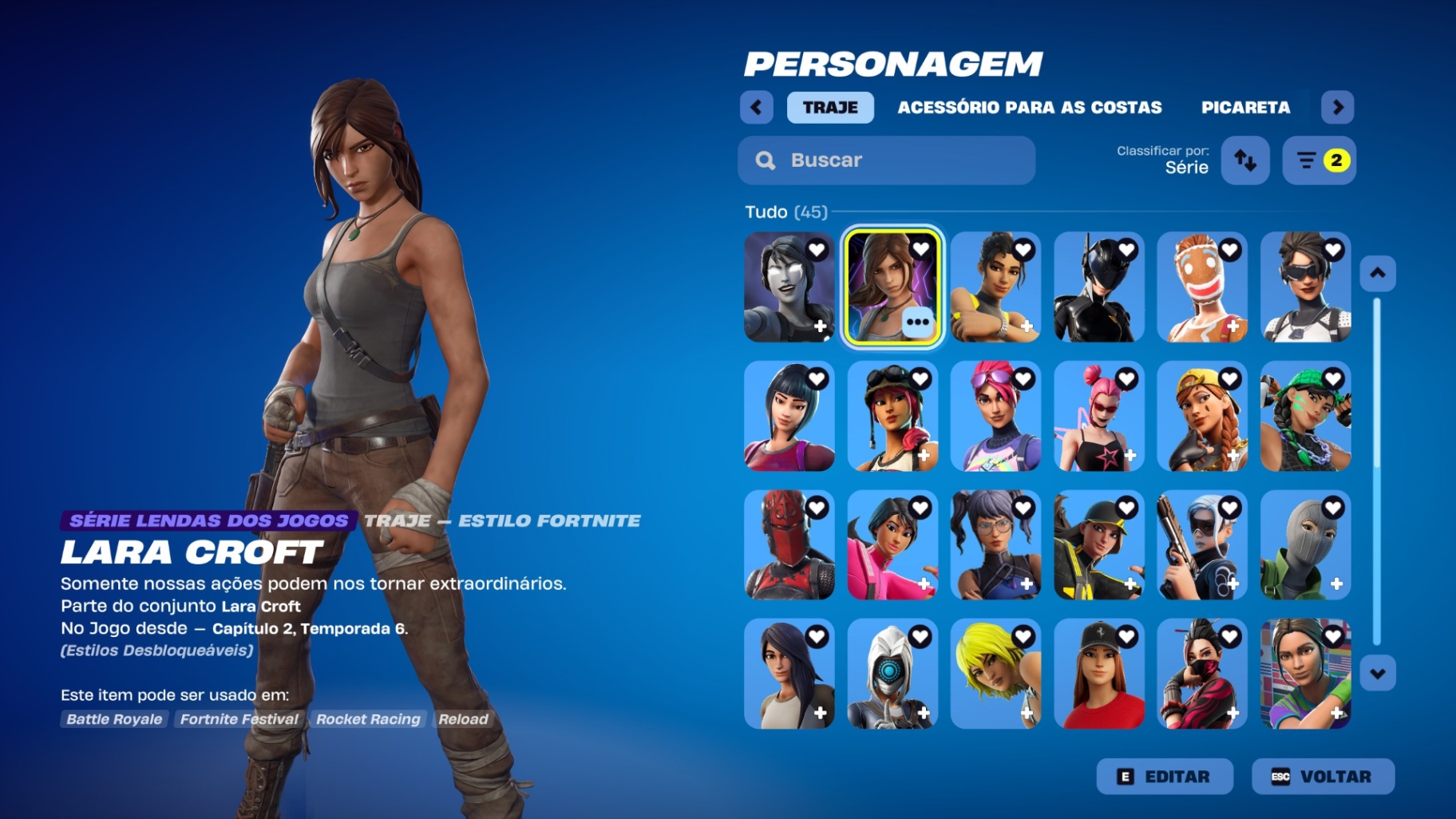 143 SKINS + 42 DE LOJA + GOLD MIDAS + 168 PICARETAS + FULL ACESSO