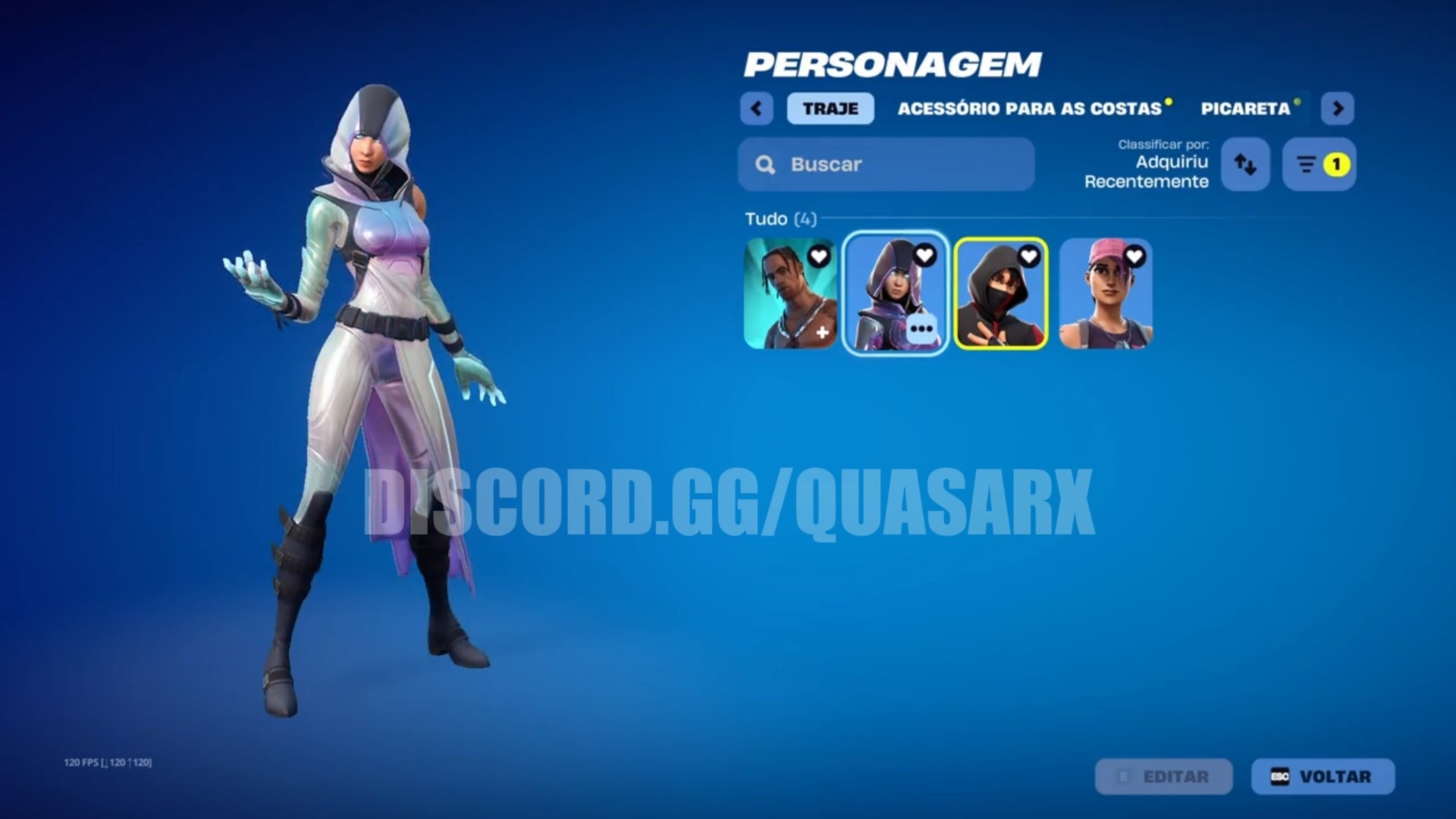 140 SKINS + 58 DE LOJA + IKONIK+ TRAVIS SCOTT + GLOW + OG STW + 91 PICARETAS + NFA + INATIVA DESDE 18/09/2025