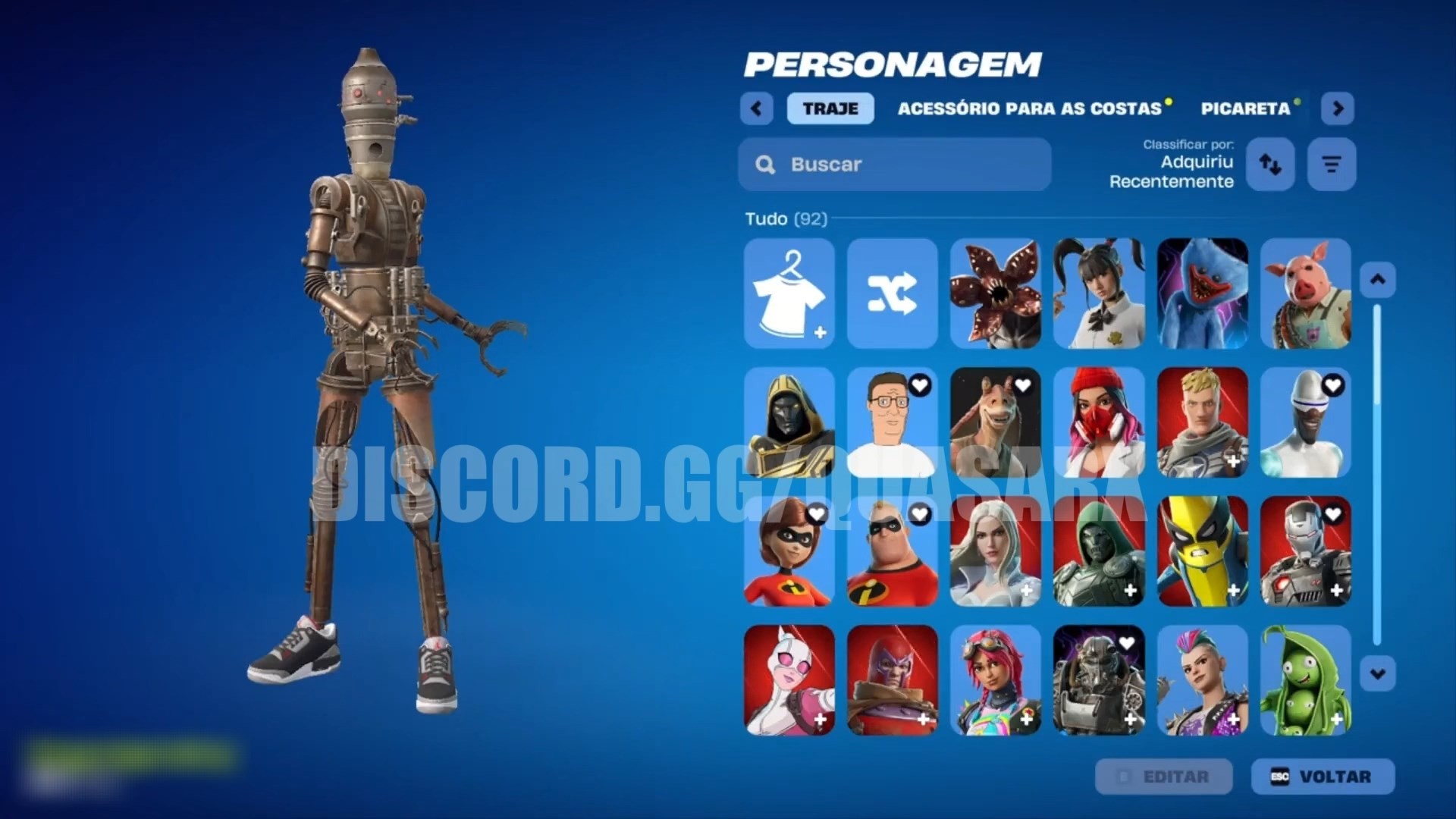90 SKINS + 36 DE LOJA + 105 PICARETAS + NFA + INATIVA DESDE 12/01/2025