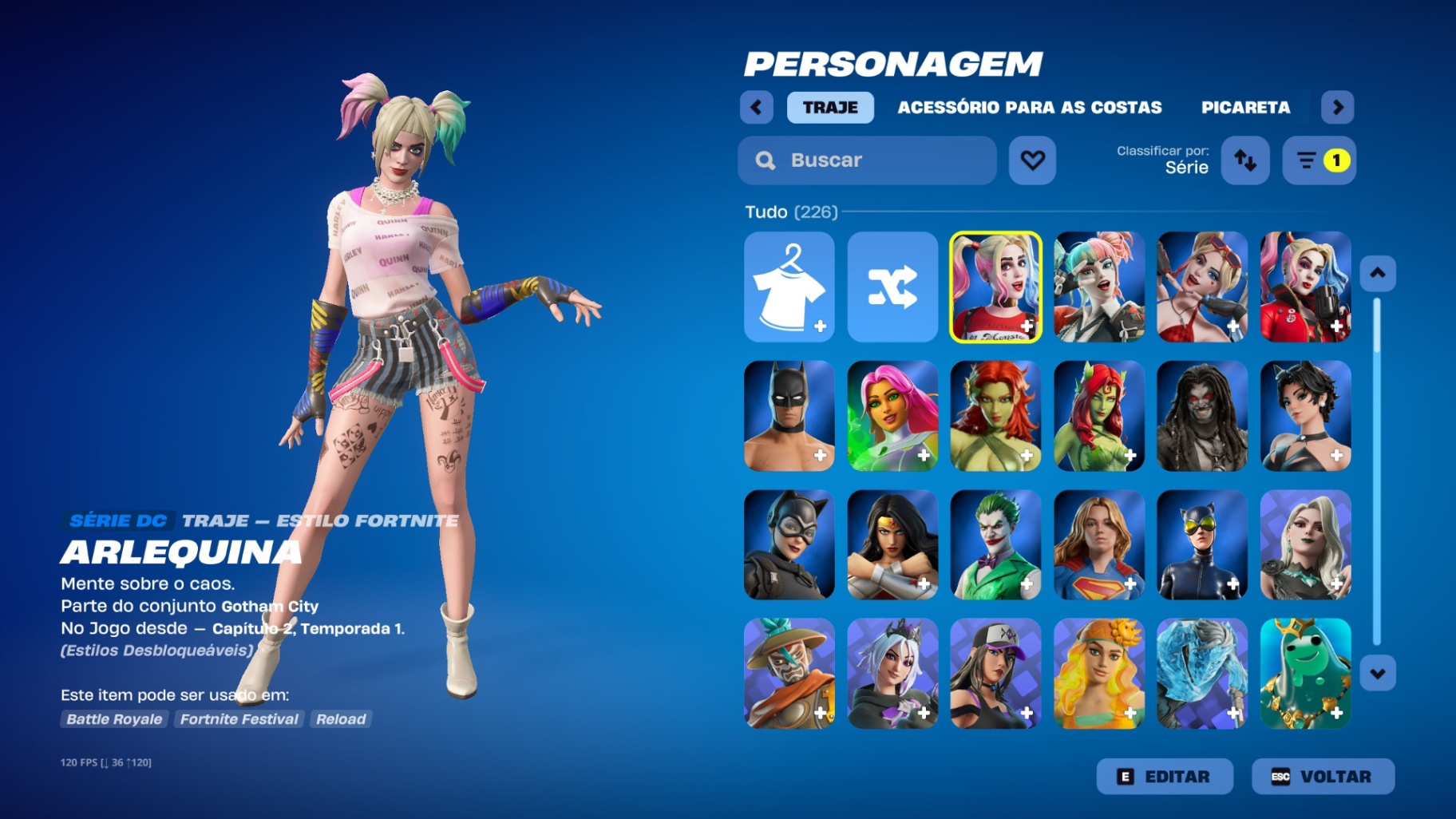 235 SKINS + 50 DE LOJA + 280 PICARETAS + NFA + INATIVA DESDE 15.09.26 (21 days ago)