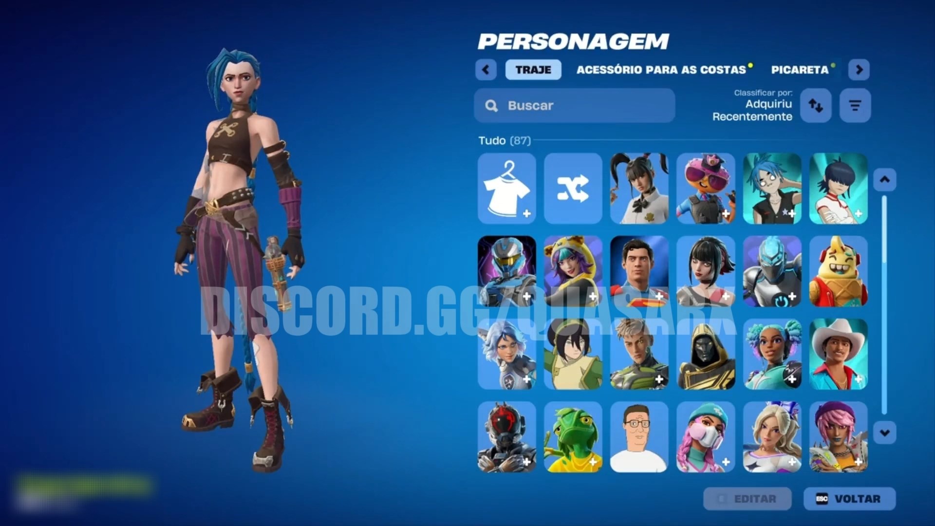 85 SKINS + 27 DE LOJA + 102 PICARETAS + NFA + INATIVA DESDE 30/06/2025