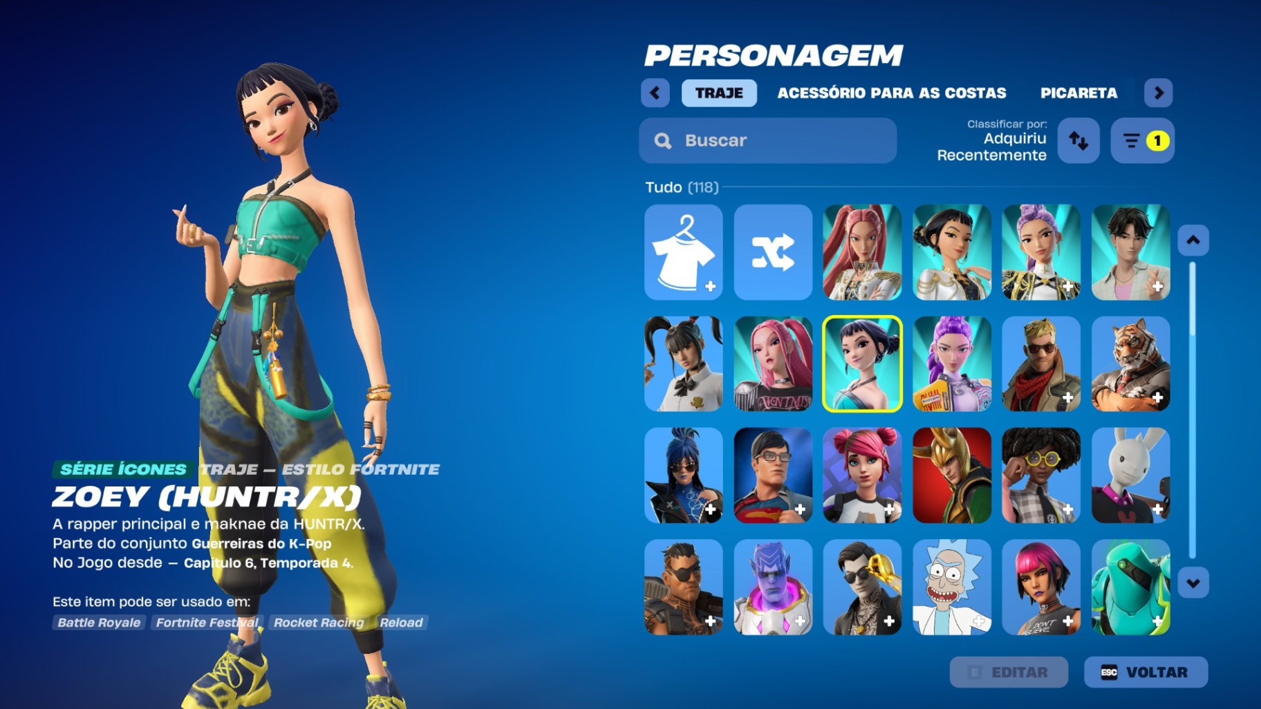 115 SKINS + ALOY + 58 DE LOJA + 146 PICARETAS + NFA + INATIVA DESDE 26/06/2026